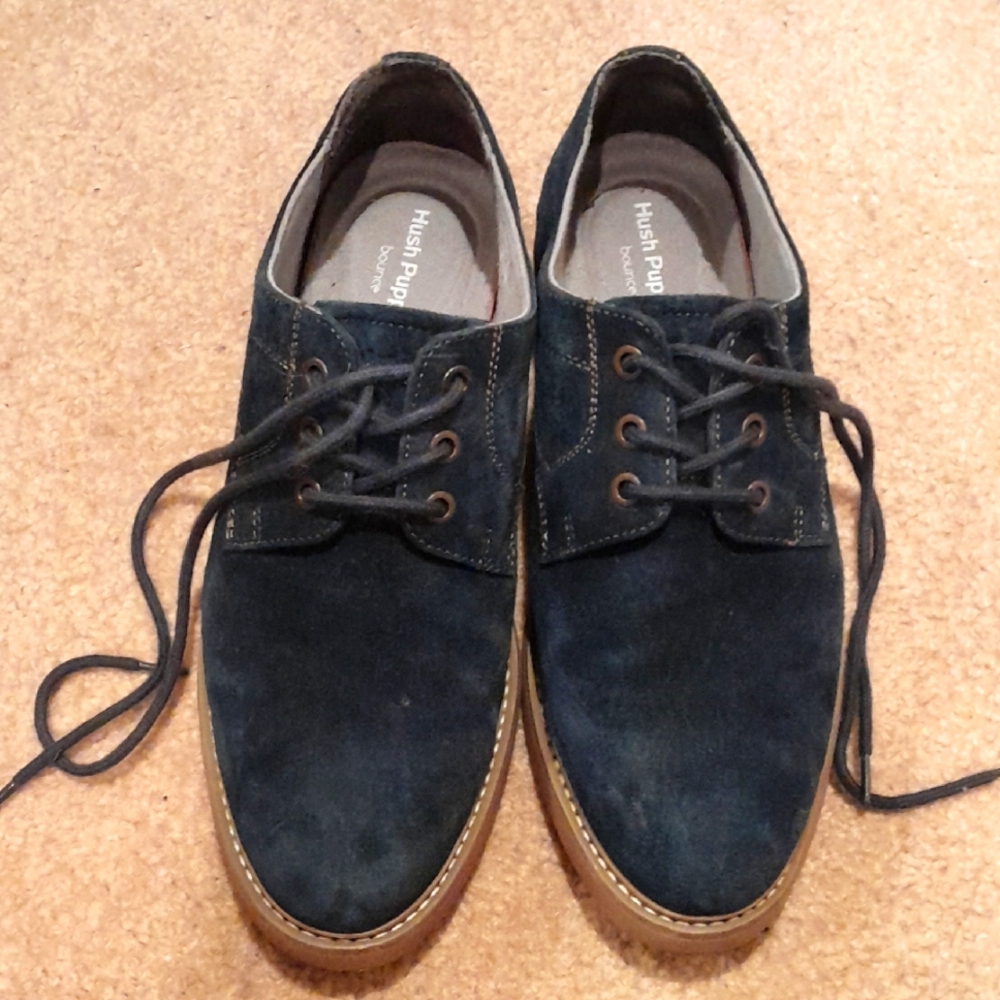 Hush Puppies Men's Blue Suede Shoes